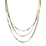 Stainless Steel Gold pvd Flat Snake Layered Necklace